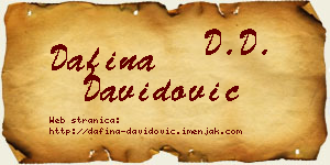 Dafina Davidović vizit kartica